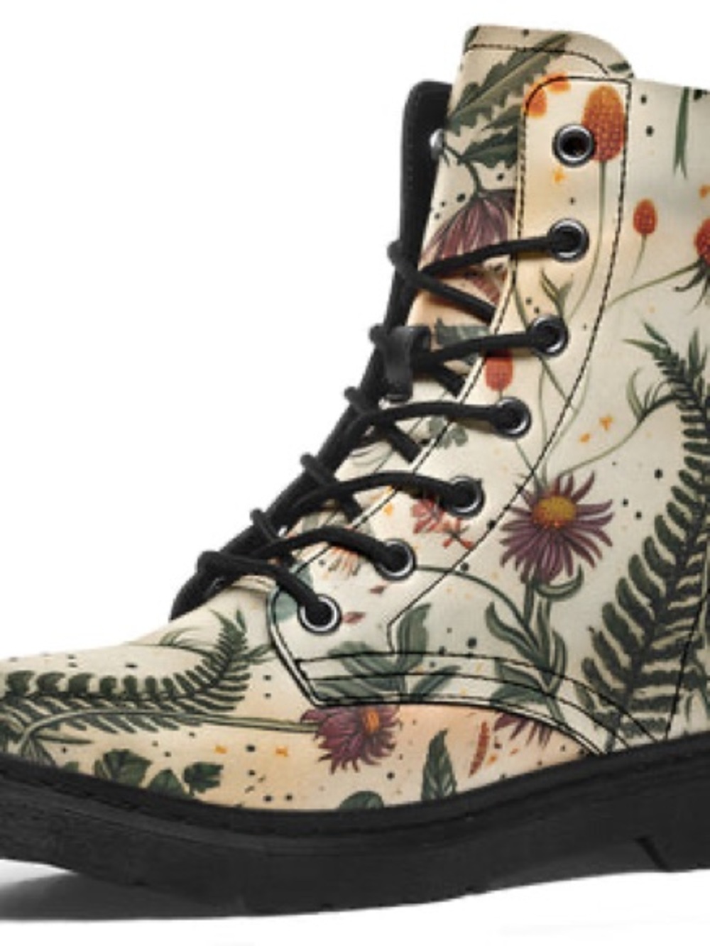 Rogue + Wolf The New Dark Floral Botanical Combat Boots Women’s 8.5 EU 40